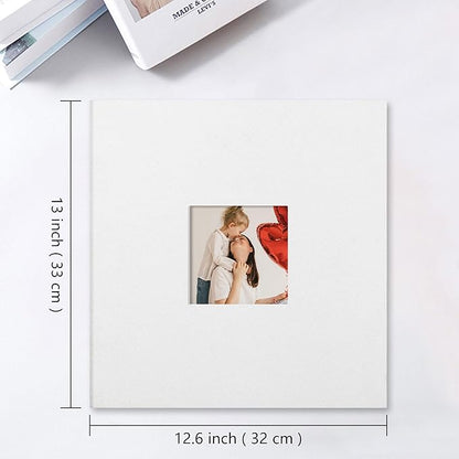 Vienrose Large Photo Album Self Adhesive for 4x6 8x10 10x12 Pictures Linen Scrapbook Album DIY 60 Blank Pages with A Metallic Pen