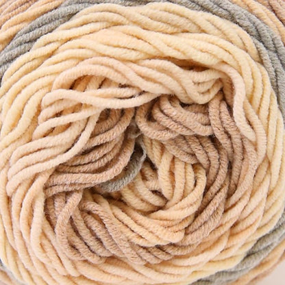 Franel Cotton Acrylic Yarn-45% Cotton 55% Acrylic, 2 Skeins of 100g Each, Gradient-Light Khaki to Gray, Perfect for Crocheting Knitting Scarves Shawls Blankets Gradient Variegated Yarn