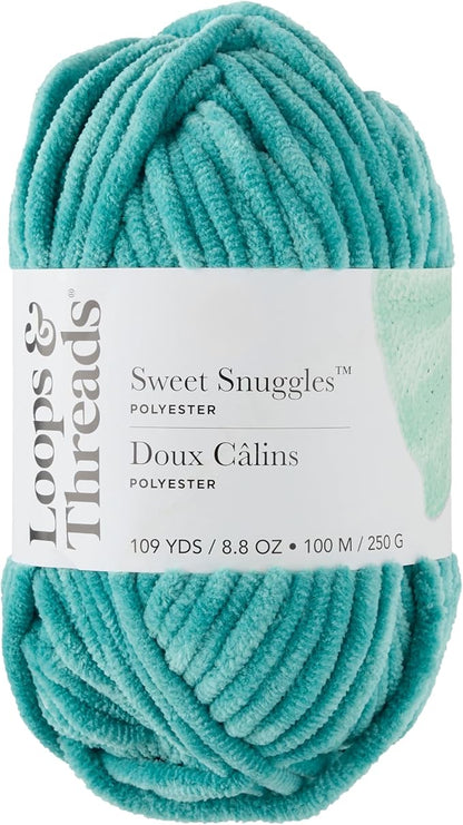 Loops & Threads Sweet Snuggles Yarn - Yarn for Knitting, Crochet, Weaving, and Arts & Crafts - Blue, Polyester, 8.8 oz