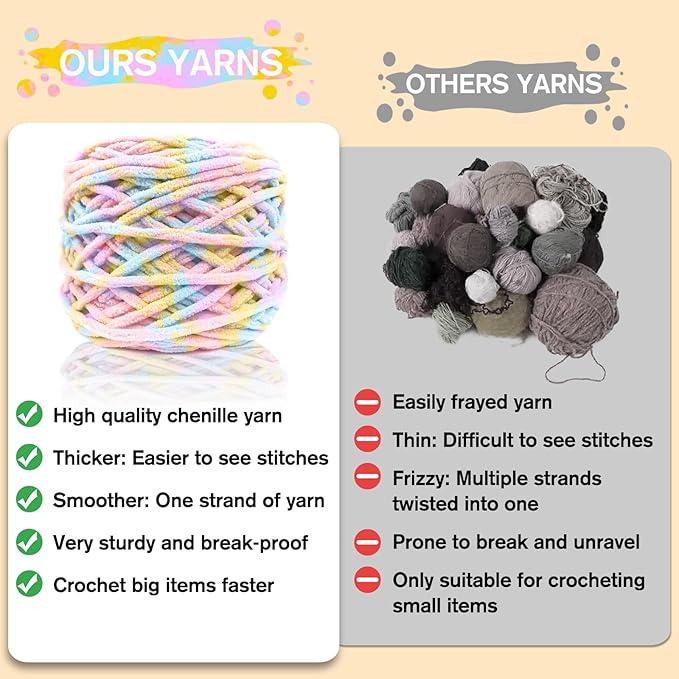 CODGP Crochet Kit for Beginners,11.8in Crochet Animal Kit Rainbow Cow, Beginner Crochet Kits Gift for Adults with Yarn Sets,Amigurumi Crochet Kit with Step-by-Step Video Tutorials