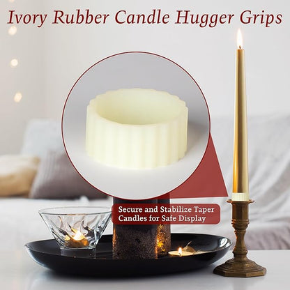 100Pcs Silicone Taper Candle Grippers Non-Slip Candle Holder Adapter Candle Drip Protectors,Vertical-Fixing Silicone Candle Rings,Decorative Stabilizer for Tapers and Candles