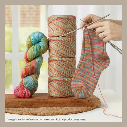 KnitPro Symfonie Hand Dyed Yarn | Extra Fine Merino Wool & Polyamide Blend for Knitting & Crocheting, Fingering Weight, Oeko-TEX Certified 400m, 100g Skein | Terra Variegated Mystic Lagoon