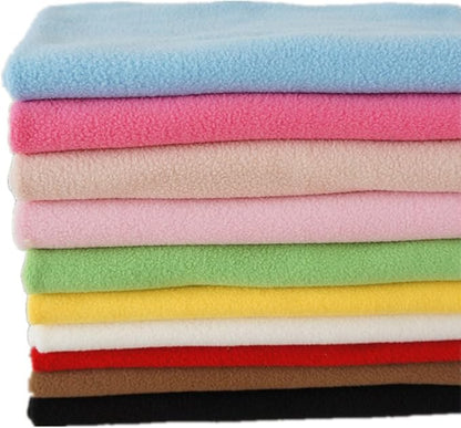 RayLineDo® 10PCS 50 * 50cm Solid Color Knitted Polar Fleece Fabric Anti Pill Fabric Patchwork Polyester Plush Fleece Cloth for DIY Sewing Handmade Dolls
