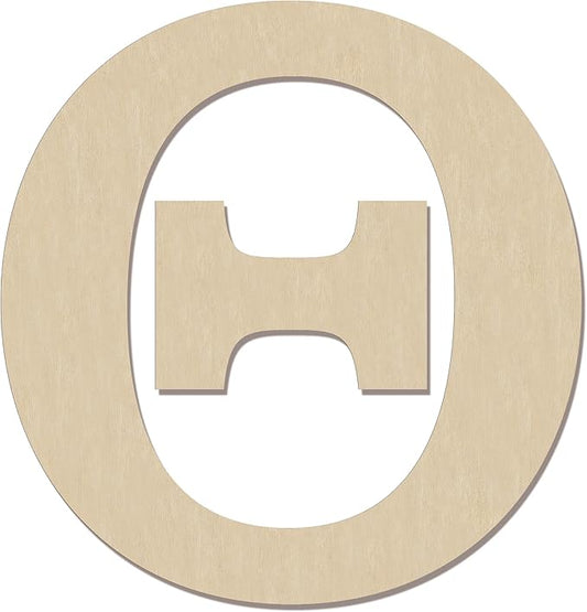HILAZA 12 Inch Large Wooden Greek Letters, Unfinished Big Wood Letters for Wall Decor, DIY Crafts, Parties Wedding Christmas Home Decoration, Letter Theta (Θ)