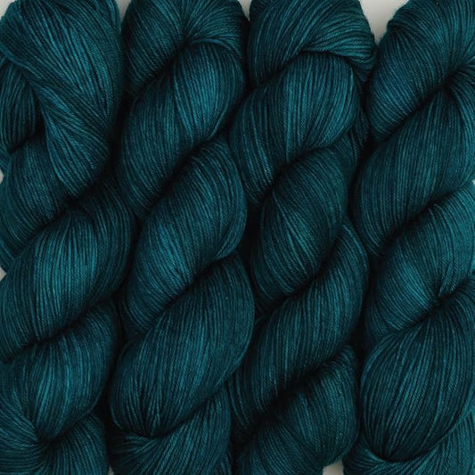 KnitPro Symfonie Hand Dyed Yarn | Extra Fine Merino Wool & Polyamide Blend for Knitting & Crocheting, Fingering Weight, Oeko-TEX Certified 400m, 100g Skein | Terra Semi-Solid Peacock Green