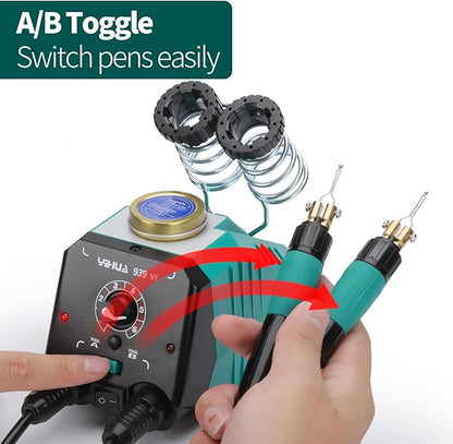 YIHUA 939-VI Dual Wood Burning Pen Wood Burning Kit with 23 Wire Nib in Varied Shapes, Detachable Pyrography Pen, 6 Wood Pieces, 6 Stencils and Screw Driver, Tweezers Used as Wood Burning Tool