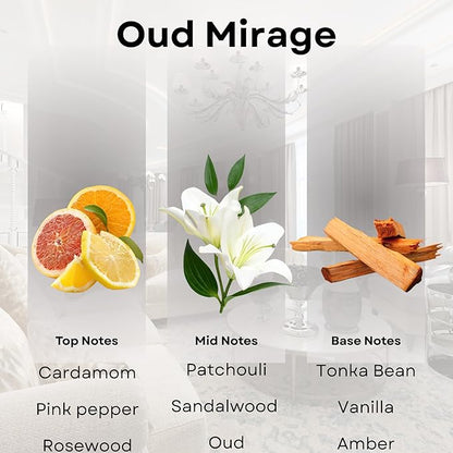 Scentia Oud Mirage Hotel Diffuser Oil 20 ml | Oud Mirage for Scent Diffuser | Luxurious Aroma, Niche Scent, Cardamom, Rosewood & Oud | 20ml Aromatherapy Fragrance - Thanksgiving & Holiday Gift