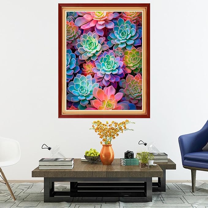 Dooxvey Cross Stitch Kits for Adults Stamped Full Range of Embroidery Starter Kits for Beginners 11CT Printed Cross Stitch Patterns Needlepoint Kits Stamped Crossstitch- Succulent Plants 16x20 inch