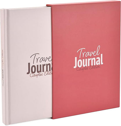 gateway22 Travel Journal Couples Edition - Travel Memory Book, Trip Diary, Photo Album - 136pgs, 15 Trips. Includes Photo Corner Stickers. In Gift Sleeve. Travel Gift for Women and Men - A5 Red
