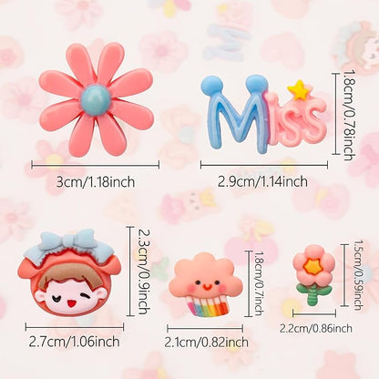 100Pcs Slime Charms, Mixed Cute Resin Charms Set for Scrapbooking, Phone Cases, Hair Accessories, Fake Candy Decor, Crafting Embellishments & DIY Keychains