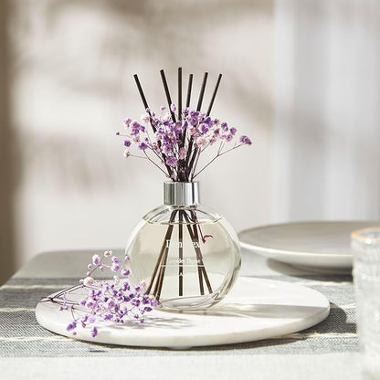 Donurex Flower Reed Diffuser Set 5.07oz Lavender Thyme Scent Diffuser with Sticks Home Fragrance Reed Diffuser for Bathroom Shelf Decor