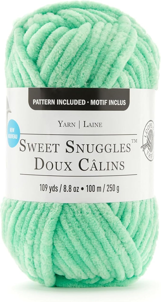 Loops & Threads Green Ash Sweet Snuggles Yarn – Jumbo Weight Yarn for Knitting, Crochet, Weaving, Arts & Crafts, 18 Pack
