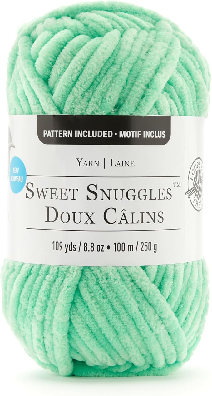Loops & Threads Green Ash Sweet Snuggles Yarn – Jumbo Weight Yarn for Knitting, Crochet, Weaving, Arts & Crafts, 18 Pack