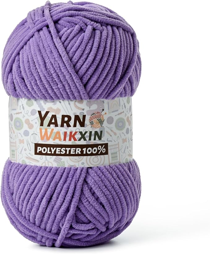 Soft Chenille Yarn for Crocheting, Fluffy Chunky Crochet Yarn for Baby Blanket, (1.76oz/65.6yds) Fuzzy Velvet Yarn for Amigurumi&DIY Puzzle、Crafts、Scarf(Purple)