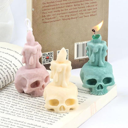 Grainrain Skull Silicone Candle Molds for Candle Making Wax Soap Making Mould Moldes de Silicona para Velas moldes Jabones Create 3D Candles for Home Decoration and Gifts (F20-SXY166)