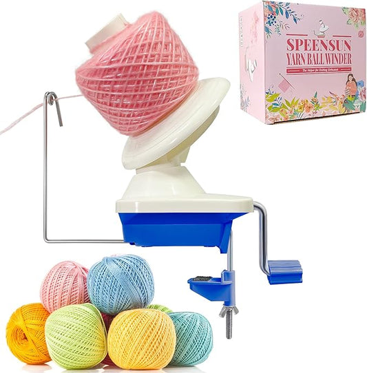 SPEENSUN Yarn Winder for Crocheting, Yarn Spinner, 3.5 OZ Easy-to-Install and Efficiently Yarns Cake Winder with Lower Noise for Yarns Below Size 5, Best for Crochet and Knitting Lover