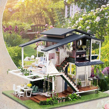 Miniature House Kit, DIY Miniature Dollhouse Kits for Adults to Build to Live in, Garden Shed Miniatures,Wooden Adults Craft Kits, Mini Model Kits with LED, Birthday for Teens - Image 2