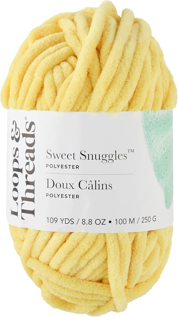 Loops & Threads Sweet Snuggles Yarn - Yarn for Knitting, Crochet, Weaving, and Arts & Crafts - Yellow, Polyester, 8.8 oz