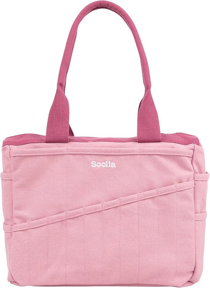 Soolla Studio Bag: Art Supply Storage & Pottery Tool Bag, Washable Craft Tote, Knitting Yarn Organizer, Crochet Projects, 30 Pockets, 20+ Canvas Colors, Gift for Artists & Teachers (Desert Rose)