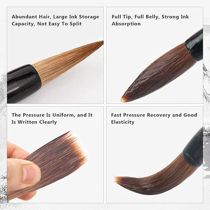 Knana 5Pcs Chinese Calligraphy Brush Set Sumi Maobi Drawing Watercolor Calligraphy Brushes Calligraphy Kits for Beginners