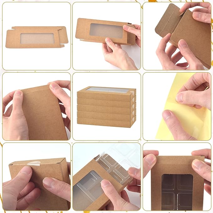 50 Pcs Wax Melt Molds with Boxes Gift Boxes for Wax Melts Wax Melt Boxes Crystal Clear Wax Melt Molds Wax Melts Containers for Wax Cubes Wax Tarts Wax Block