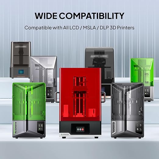 ELEGOO Water Washable 3D Printer Resin LCD UV-Curing Resin 405nm Standard Photopolymer Resin for Mars Saturn Jupiter MSLA DLP LCD 3D Printing 2000Gram Black