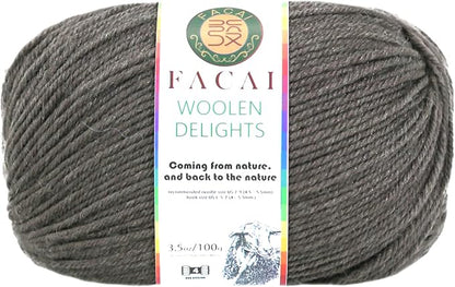 Facai Blend Merino Wool Yarn for Knitting - Worsted Weight,197yds (3.5oz) Ball, Ideal for Sweaters, Scarves, and Accessories (1, Variegated Camel)