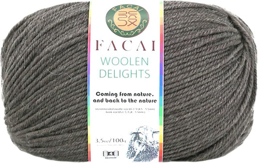 Facai Blend Merino Wool Yarn for Knitting - Worsted Weight,197yds (3.5oz) Ball, Ideal for Sweaters, Scarves, and Accessories (1, Variegated Camel)