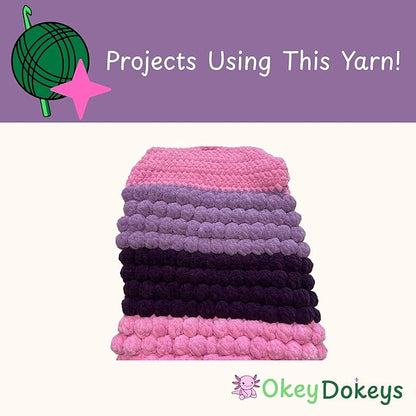 Okey Dokeys 300g Jumbo Velvet Chenille Yarn 7 Jumbo – Plush, No-Fray, Durable Plushies, Posh Soft Crochet Projects Beginner Friendly (130 yds) (Lavender Latter Purple (104), 1 Pack (17.90/Skein))