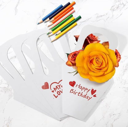 Cyblinia 20 Pack Flower Bouquet Bags with Handle Paper Flowers Gift Bags Flower Wrapping Paper Bags for Flower Shop, Home, Party Scene