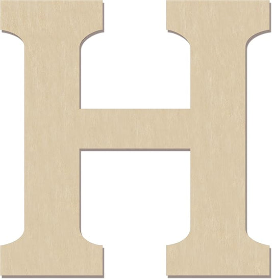 HILAZA 12 Inch Large Wooden Greek Letters, Unfinished Big Wood Letters for Wall Decor, DIY Crafts, Parties Wedding Christmas Home Decoration, Letter ETA (Η)