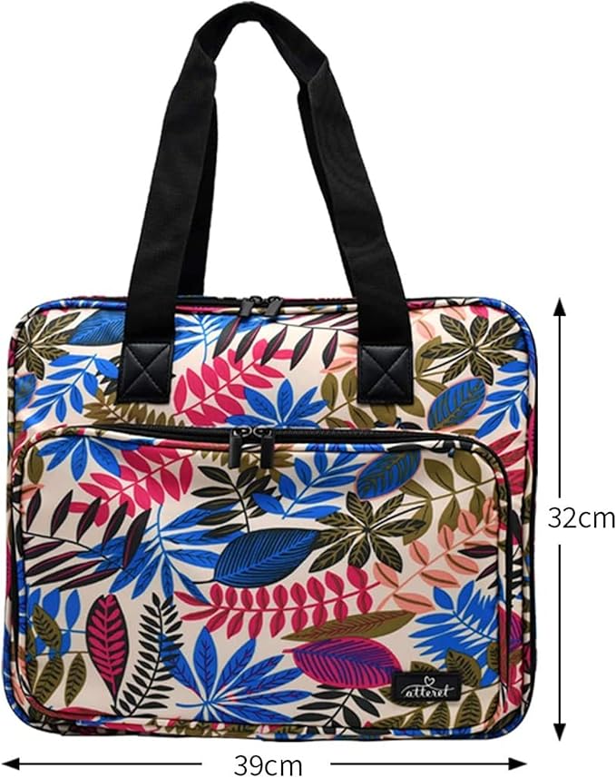 ATTERET Full Range Embroidery and Cross Stitch Starter Kit with Premium Storage Organizer Bag, Includes 99 DMC Coded Cotton Threads, 9 Metallic Floss, 3 Hoops, Needles, Scissors + More (Floral)