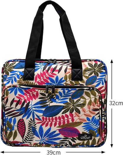 ATTERET Full Range Embroidery and Cross Stitch Starter Kit with Premium Storage Organizer Bag, Includes 99 DMC Coded Cotton Threads, 9 Metallic Floss, 3 Hoops, Needles, Scissors + More (Floral)