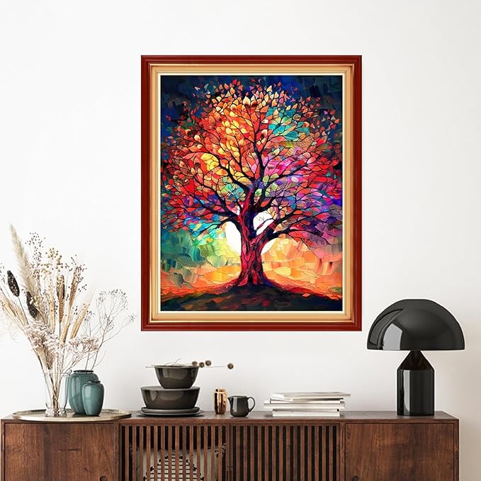Artvxeay Stamped Cross Stitch Kits | Embroidery Kits for Beginners Craft Kit Needlepoint for Adults Supplies DIY 11CT-(Magic Tree 16x20 inch)