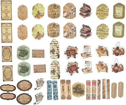 100PCS Vintage Journaling Scrapbooking Supplies Ephemera Pack for Junk Journal Planners Decoupage Paper Scrapbook Stickers Aesthetic Cottagecore Collage Craft Album (Notes)