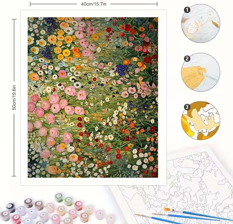 Paint By Numbers Kit For Adults Beginner,Colorful Floral Paint 16 x 20 inch - Image 6