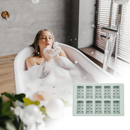 MECCANIXITY Beeswax Candle Mould, 10 Grids Beeswax Bar Mould Makes 10 x 0.8oz Reusable Easy Release Bees Wax Module for Wax Candle Making Butter Candy Chocolate Grey