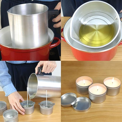 EricX Light Candle Making Pouring Pot, 4 pounds, Dripless Pouring Spout & Heat-resisting Handle Designed Wax Melting Pot, Aluminum Construction Candle Making Pitcher
