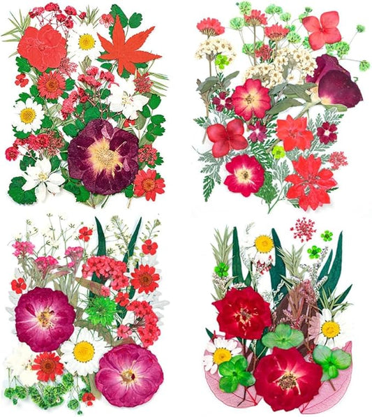 110 Pieces Dried Pressed Flowers Christmas Style Set, Real Flowers Fruits for Resin, Natural Flowers Kit for Crapbooking DIY Art Crafts, Epoxy Resin Jewelry Molds, Candle, Soap Making, Nails