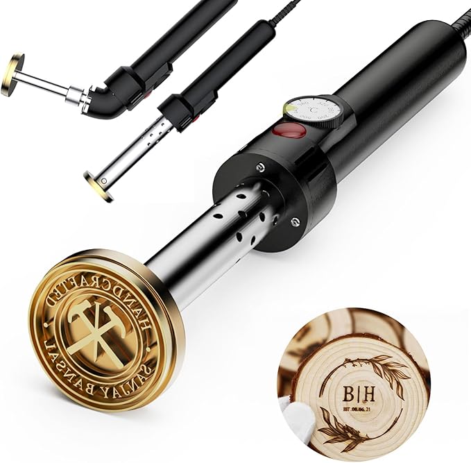 Custom Electric Branding Iron for Wood - Personalized Wood Burning Stamp with Adjustable Temperature, DIY Branding Kit Woodworking Tool