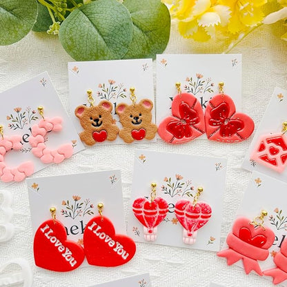 Heart Shape Polymer Clay Cutters Set – Polymer Molds & Clay Cutters for Polymer Clay, Decorative Earring, Clay Tools
