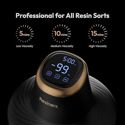 Resiners Resin Bubble Remover Airless Pro, 3 Min Remove 99.99% Bubbles, 99kPa Vacuum Chamber (20L/min), 3.2L Big Capacity for All Epoxy,UV Resin,Silicone,Art Crafts,Jewelry Making (Patented)