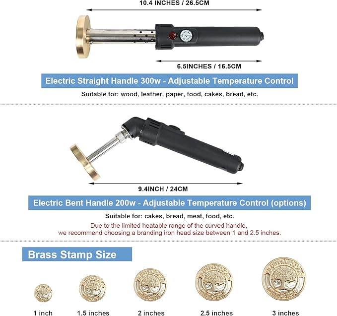 KAINSY Custom Electric Branding Iron for Wood, Temperature-controlled Logo Branding Iron for Wood Burning Stamp Food Leather Cake, Personalized Logo Stamp, Handcrafted & Wedding Gifts(2.5Inches)