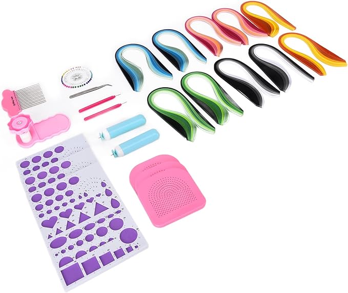 SparkFeng Quilling Kits DIY Craft Supplies, Complete Paper Quilling Tool Set with Electric Pen, 1000 Colorful Paper Strips for Beginners, Includes Storage Box and Various Quilling Tools for