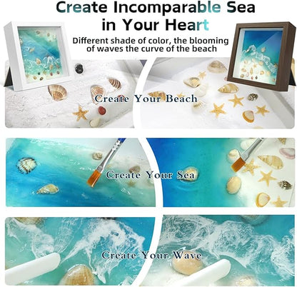 iLAND Crafts for Adults Resin Art Kit DIY Beach Ocean Themed Crafting Adult Girls Night Craft Making Set Date Night Painting Kit for Couples Unique Christmas Gifts for Crafty Women Teen Girls Romantic
