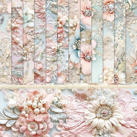 DESEACO Premium 6x6 Inch Single-Sided Scrapbook Paper Pad - Perfect for Crafting, Decorative Projects and Card Making - 24 Sheets & 12 Elegant Patterns