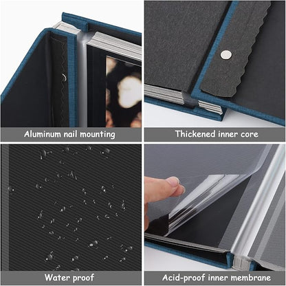 Zesthouse Photo Album Self Adhesive Pages, 60 Pages Magnetic Scrapbook Albums with Sticky Page, Photos Album Holds 8x10 & 5X7 & 4x6 & 6x8 & 3x5, Large Picture Book Ideal Gift for Family Wedding Baby