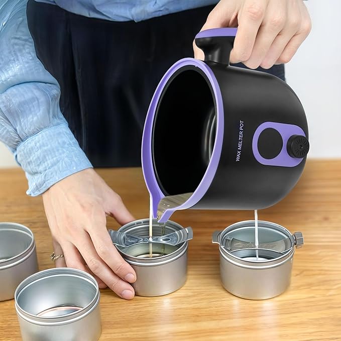 AOWOSA Candle Melting Pot Electric Wax Melter for Candle DIY Making with Pouring Spout, Non-Stick Candle Making Pouring Pot Soap Making Melting Pot with Constant Temperature Function, Black