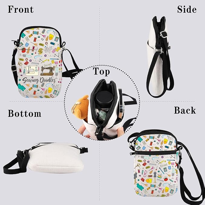 GJTIM Sewing Gift for Women Sewing Project Bag Sewing Doodles Zipper Pouch Quilter Gift Tailor Gift for Costume Designer (Sewing Doodles CR)