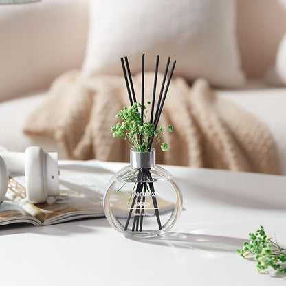 Donurex Flower Reed Diffuser Set 5.07oz Jasmine Scent Diffuser with Sticks Home Fragrance Reed Diffuser for Bathroom Shelf Decor